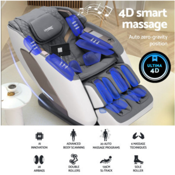 4D Electric Massage Chair | Heated Zero Gravity | 150Kg Weight Capacity